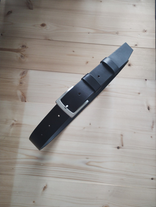 Černý kožený pásek 40mm