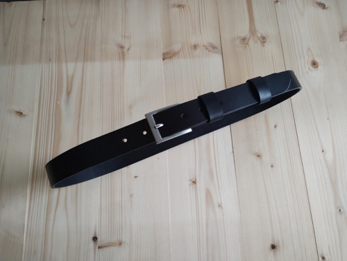 Černý kožený pásek 30mm
