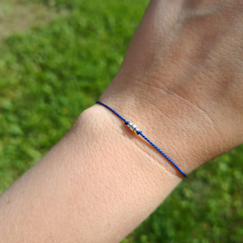 Náramek BASIC SILK (3) Luxury Silver ed. - d. blue — foto 1