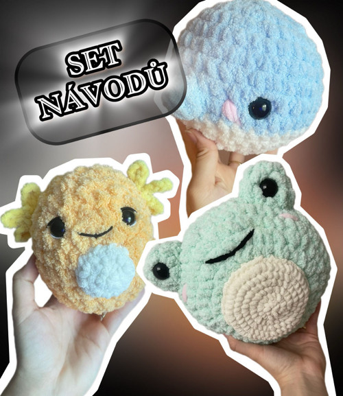 Návod na axolotla + žabku + velrybku