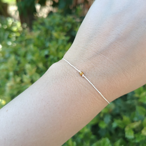 Náramek BASIC SILK (1) Luxury 24K Gold ed. - white