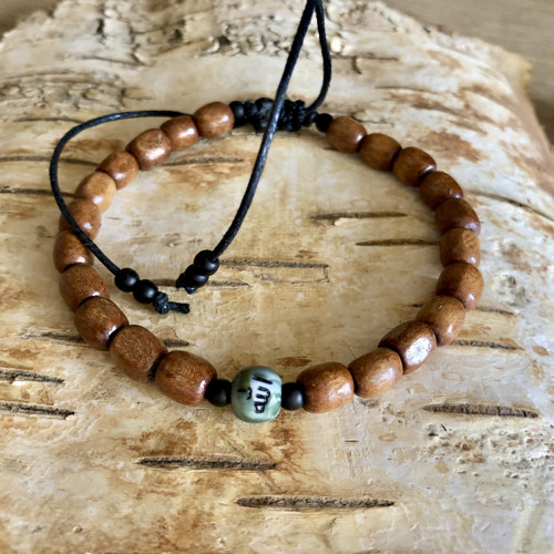 Pánský Shamballa Náramek Hnědo Zelený