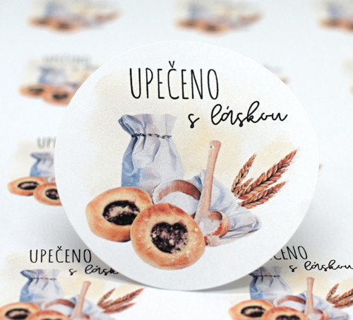 Samolepky upečeno s láskou - 24 ks