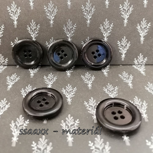 Plastový knoflík ~ 23 mm ~ černý II