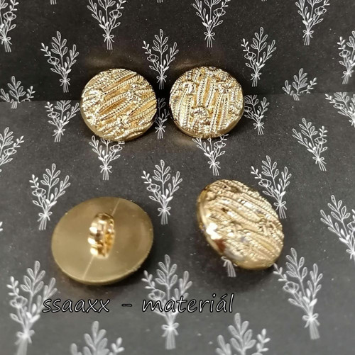 Knoflík s očkem ~ 20 mm ~ zdobený ~ zlatý