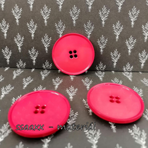 Plastový knoflík ~ 38 mm ~ červený