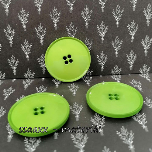 Plastový knoflík ~ 38 mm ~ jablíčkově zelený