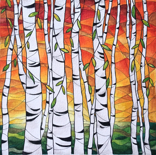 Plakát "Břízy" 40 x 40 cm