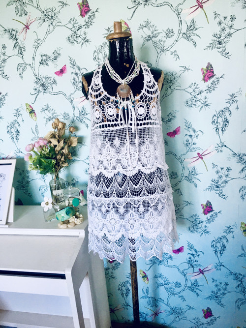 Háčkované boho šaty — foto 1