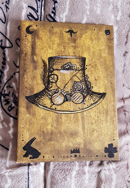 Steampunk klobouk - plátno