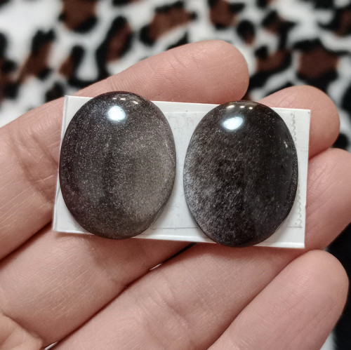 Obsidián - pár, ID 3943, 25x19 mm