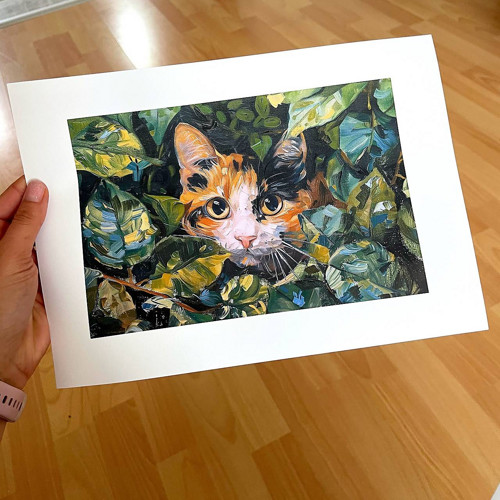 Art print Strakatá kočka P0014