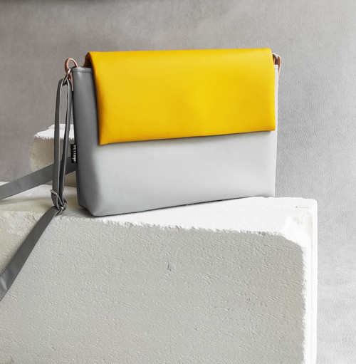 Anna crossbody bag šedá se žlutou