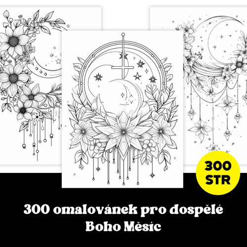 MĚSÍC: 300 omalovánek pro dospělé
