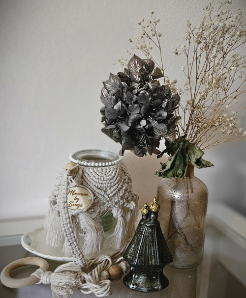 Boho Macrame Lucernička- krémová — foto 1