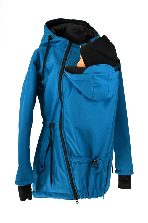 Softshell.nosící parka-petrolej