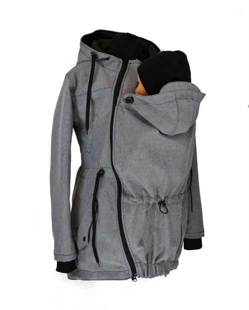 Softshell.nosící parka-šedá žíhaná — foto 1