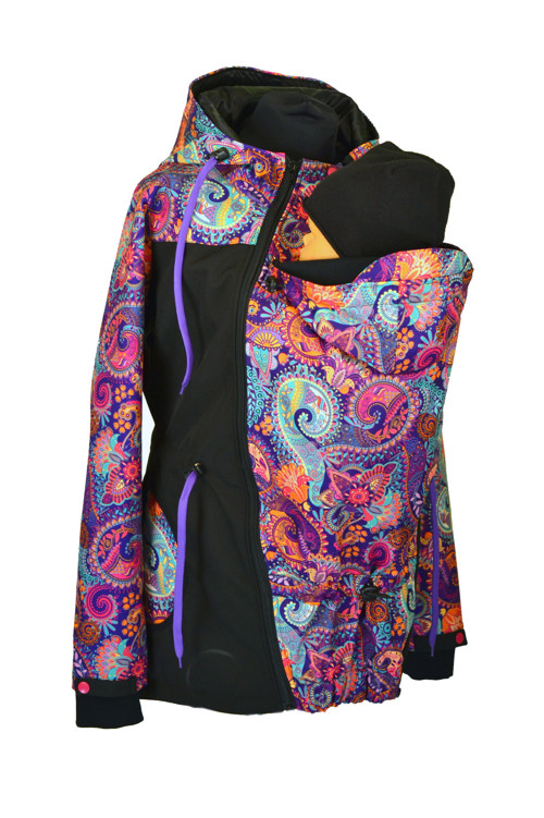 Softshell.nosící parka-černá/ornamenty