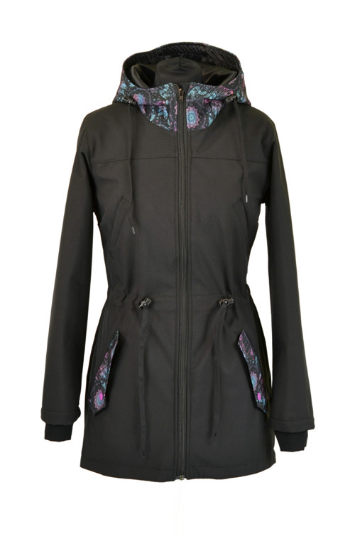Softshellová parka-černá/lapače snů — foto 1