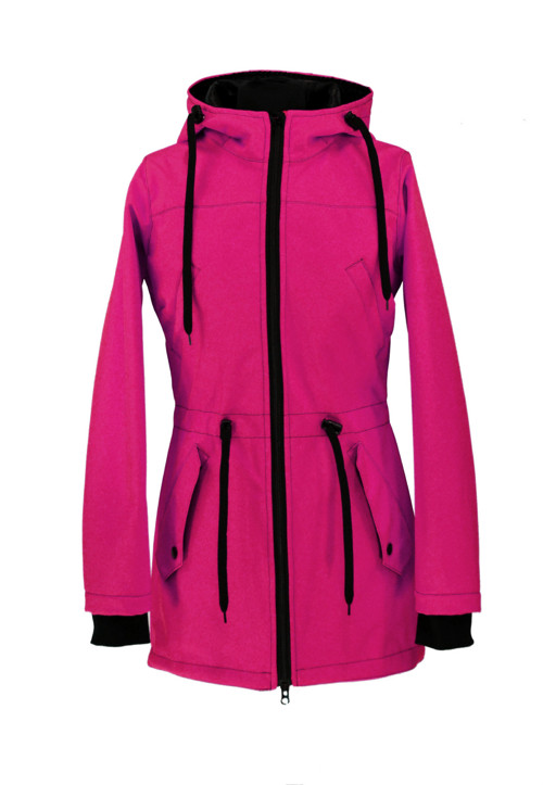 Softshellová parka- malina