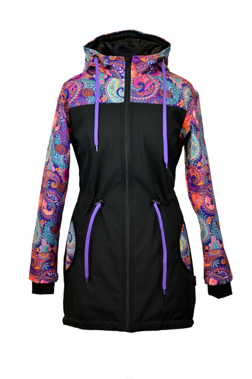 Softshellová parka-černá/ornament