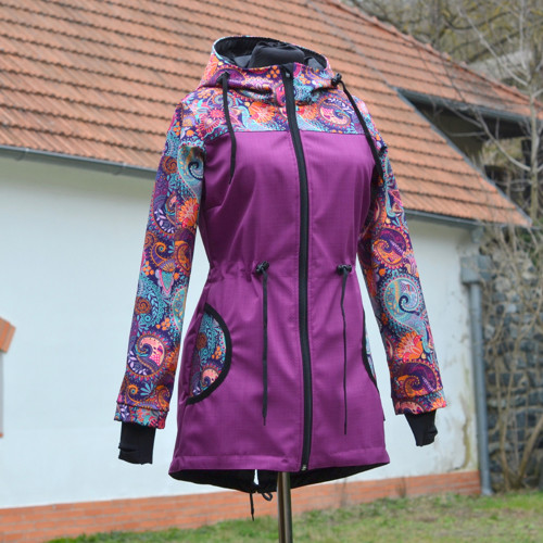 Softshellová parka-ostružina/ornament