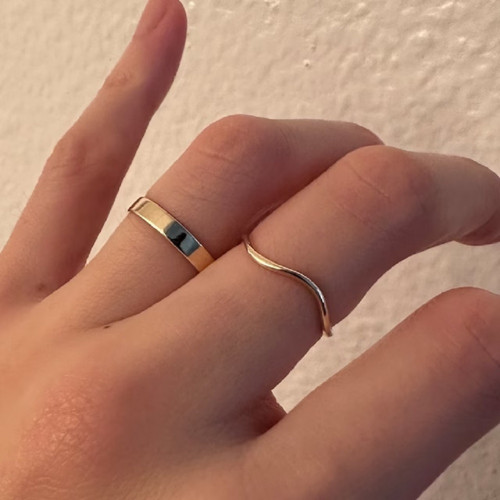 Minimalistický prsten Vlny ze stříbra či zlata, BS