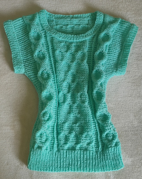 RUČNĚ PLETENÁ "MINT" HALENKA (vestička, svetřík)
