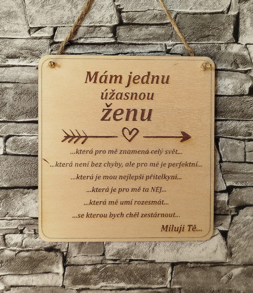 Cedulka - Mám jednu úžasnou ženu