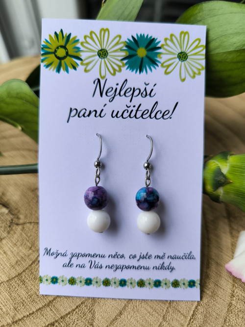 Náušnice - nejlepší paní učitelka - Yuhua a jadeit