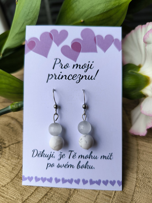 Náušnice pro princeznu - Howlit a měsíční kámen