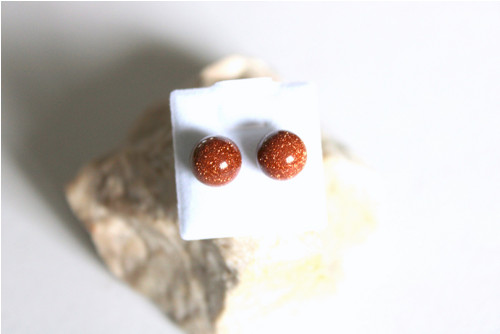 Náušnice chir.ocel - zlatý aventurin