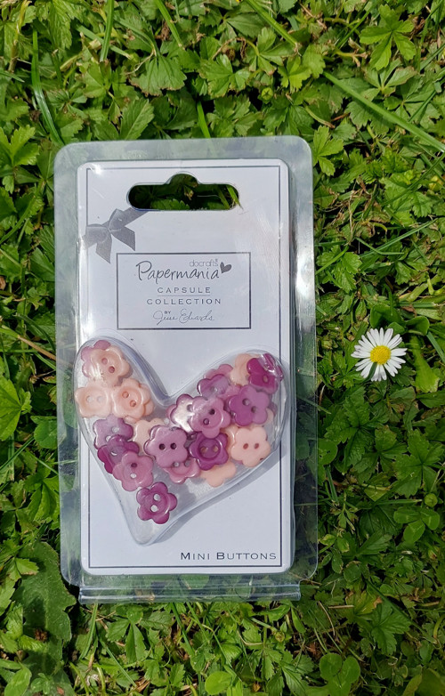 Mini knoflíky Kvítky Papermania pink