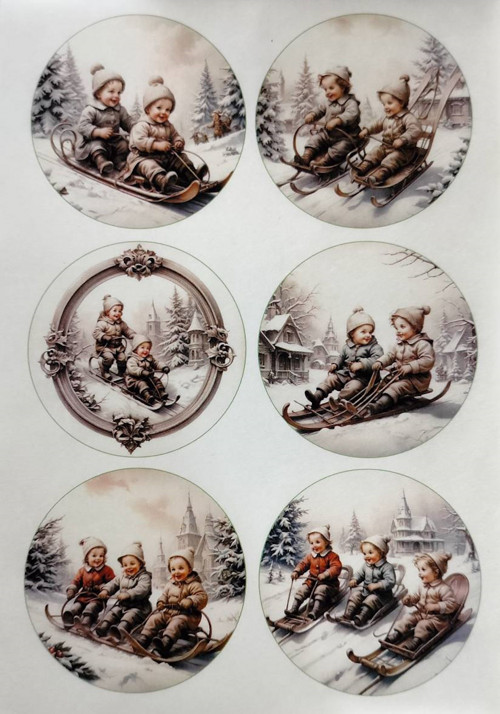 Originální rýžový papír na decoupage - Vintage I.