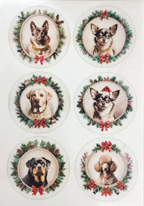 Originální rýžový papír na decoupage - Psi I.