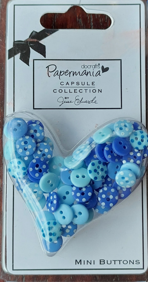 Mini knoflíky s puntíky Burleifh Blue-Papermania