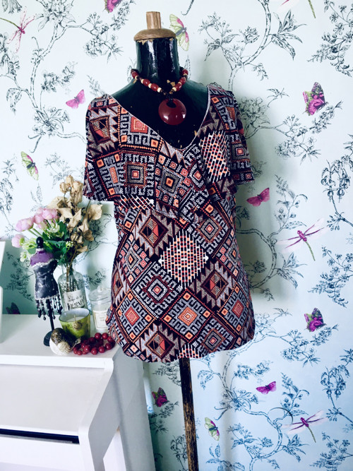 Halenka top vzory etno aztécké — foto 1