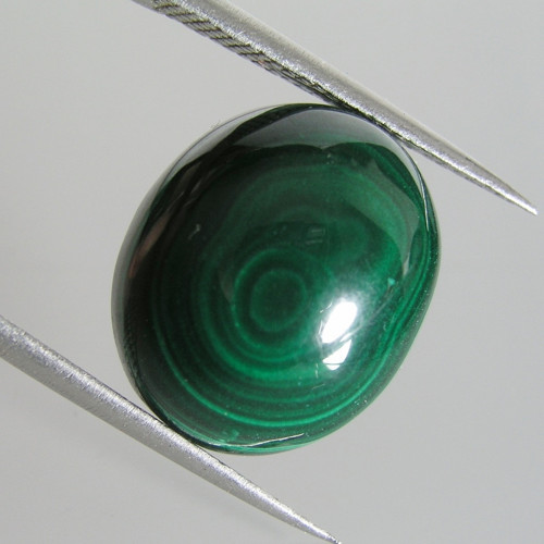 Přírodní Malachit, kabošon, 19,25ct., 16,9x14,2 mm