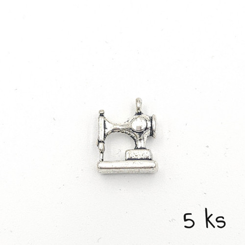 Přívěsek - šicí stroj 3D, 12x15x6mm, 5 ks
