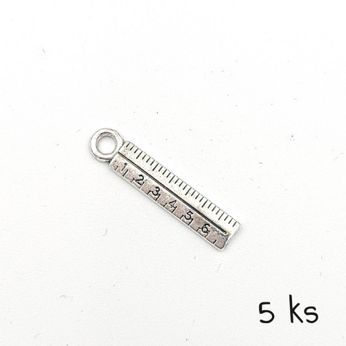Přívěsek - pravítko, cca 20 mm, 5 ks