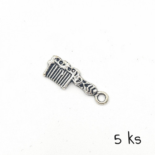 Přívěsek - zdobený hřeben 21 mm, 5 ks