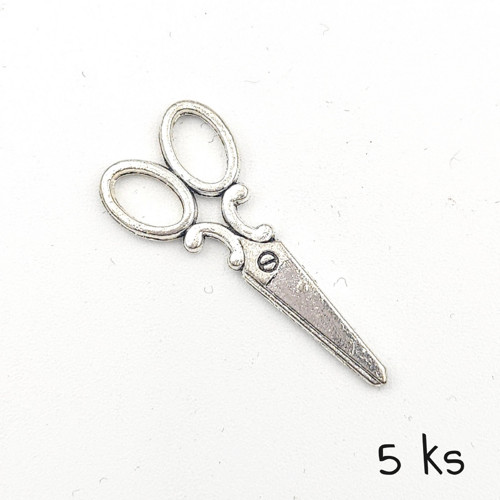 Přívěsek - nůžky na vyšívání 32x14 mm, 5 ks