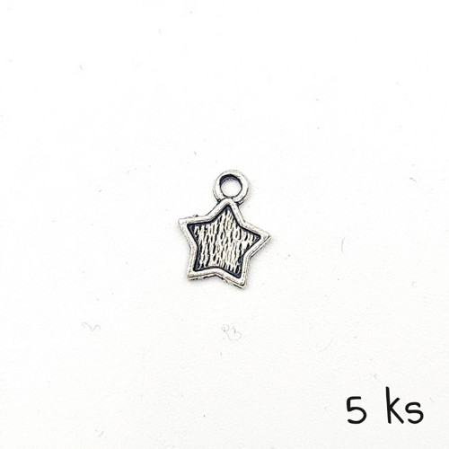 Přívěsek - hvězdička 12x9 mm, 5 ks