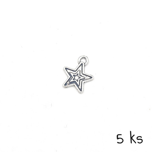 Přívěsek - hvězdička 11 mm, 5 ks