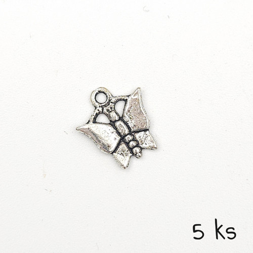 Přívěsek - motýl 14x12 mm, 5 ks