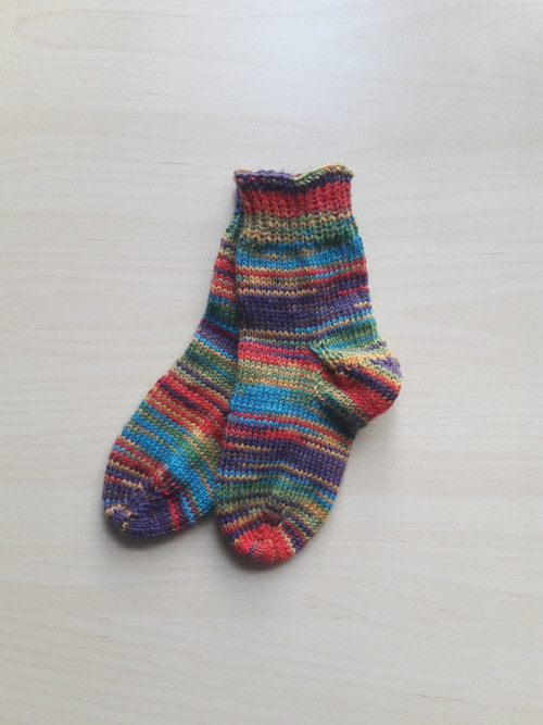 Ručně pletené dětské ponožky - chodidlo 17 cm