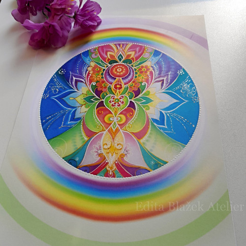 Obrázek - Mandala- Léčení skrze lásku - Tisk A4