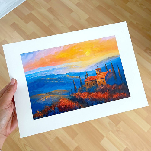 Art print Toskánsko - západ slnka P0017