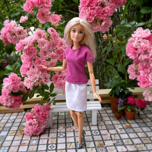 Suknička pro Barbie - bílá madeira
