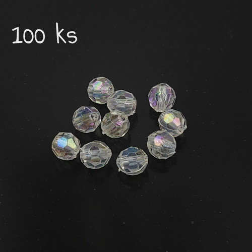 Korálky, broušený vzhled, 6x6 mm lesklé, 100 ks